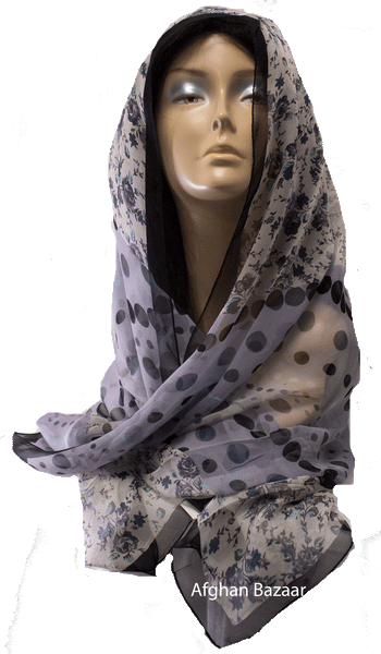 100% Georgette Silk Scarf - Thin - Afghan Bazaar