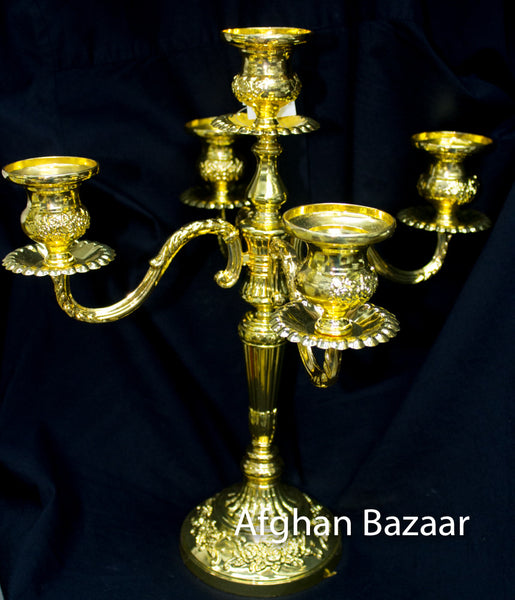 Candle Holder Gold - Afghan Bazaar