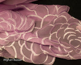 Georgette Silk Scarf with Flower Pattern - Afghan Bazaar