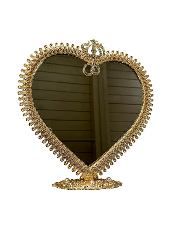 Gold Heart Shaped Mirror