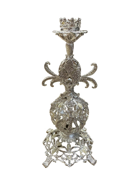 One candle holder with Pearls and Rhinestones
