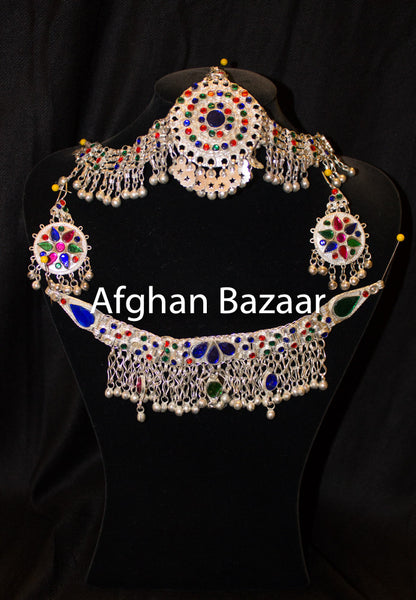 Afghan Colorful Jewelery 4 Piece Set - Afghan Bazaar