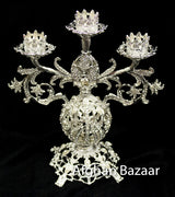 Candle Holder 3 piece Silver - Afghan Bazaar
