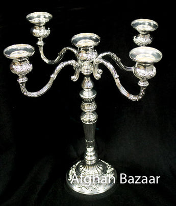 Candle Holder Silver - Afghan Bazaar