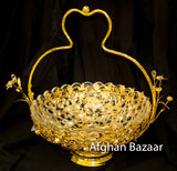 Gold Plate Basket for Lavz or Shernee Round - Afghan Bazaar