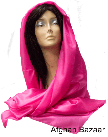 Hot Pink Silk Scarf - Afghan Bazaar