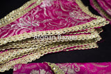 Hot Pink with Gold Flowers Henna Wrap with Mirror Cover and Koran Cover - Afghan Bazaar