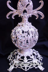 Candle Holder One Piece Silver - Afghan Bazaar