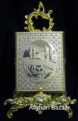 Gold Koran Box with Rhinestones - Afghan Bazaar