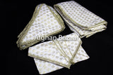 Off White and gold Henna Wrap with Mirror Cover and Koran Cover with Leaf Pattern - Afghan Bazaar