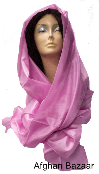Pinkish Purple Silk Scarf - Afghan Bazaar